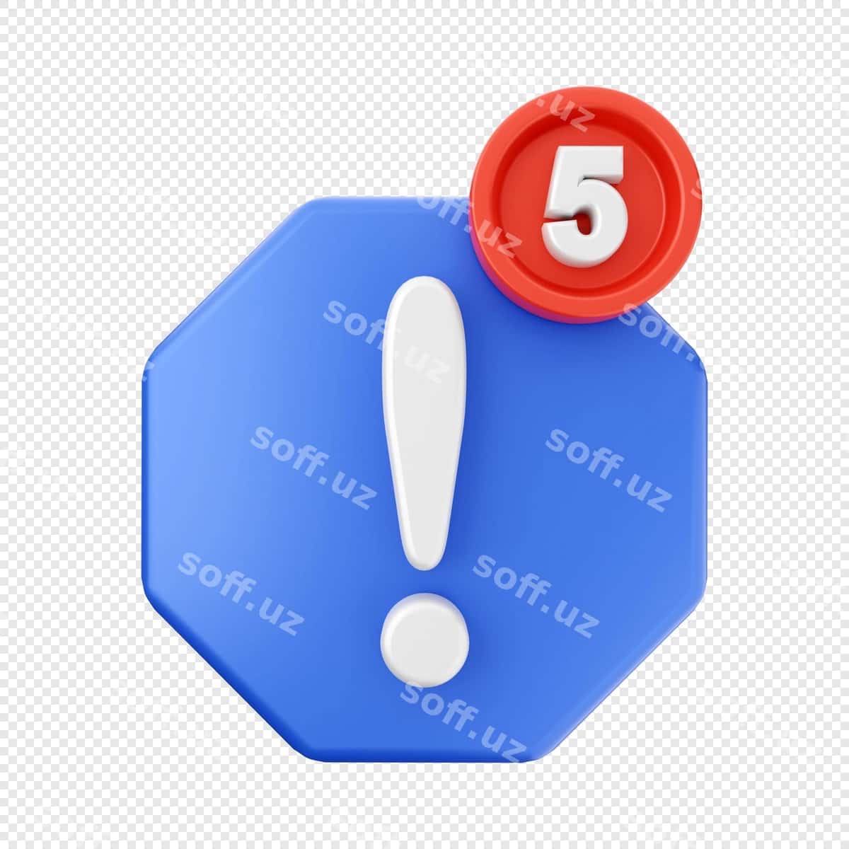 3D ogohlantirish bildirishnomasi tasviri | 3d alert notification icon illustration 1
