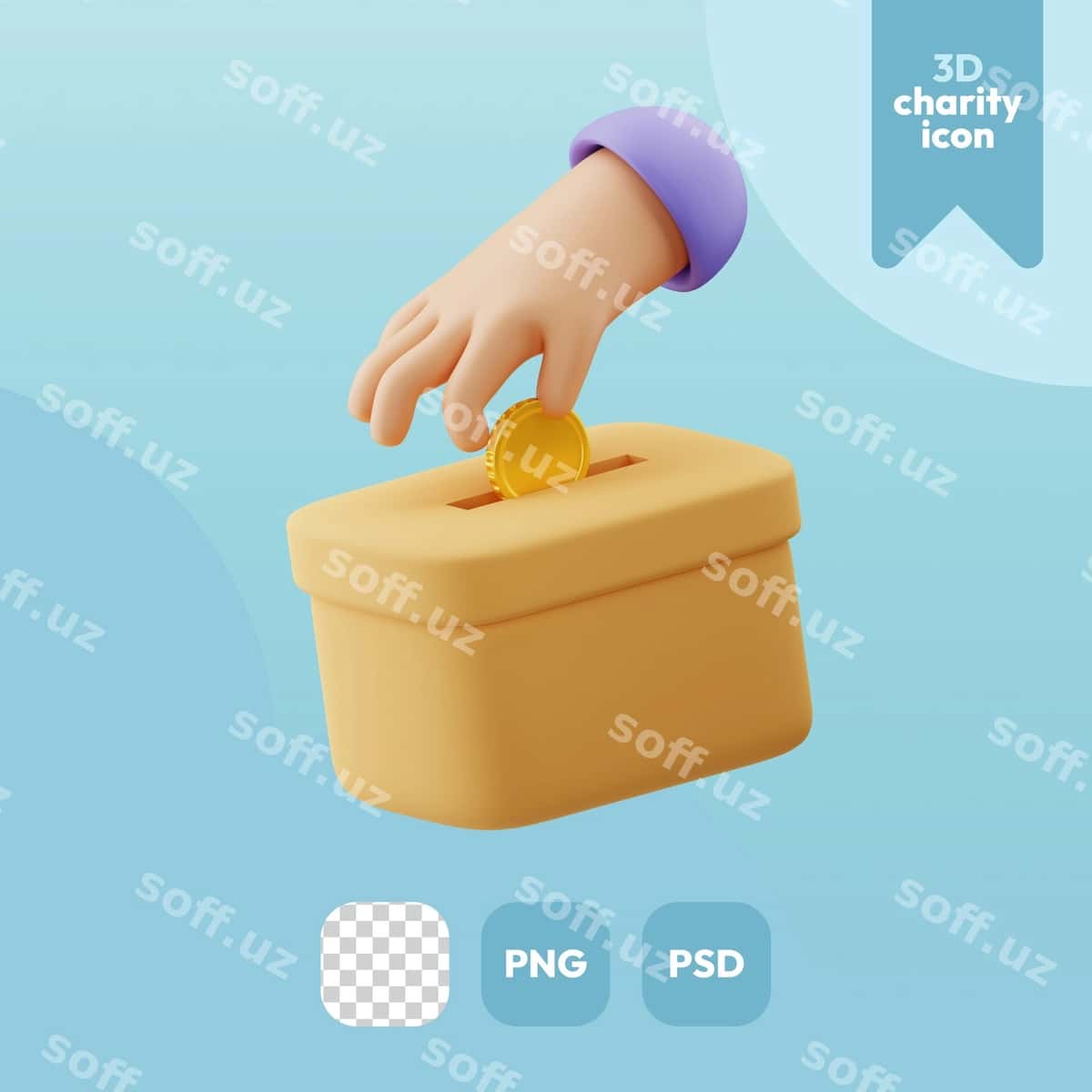 3d xayriya ikonasi xayriya berish | 3d charity icon give charity 1