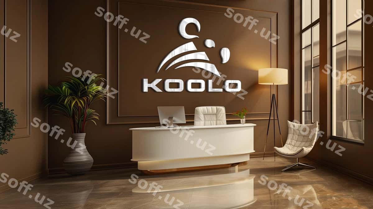 3D luks ofis xonasi logotip namuna devori | 3d luxury office room logo mockup wall 1