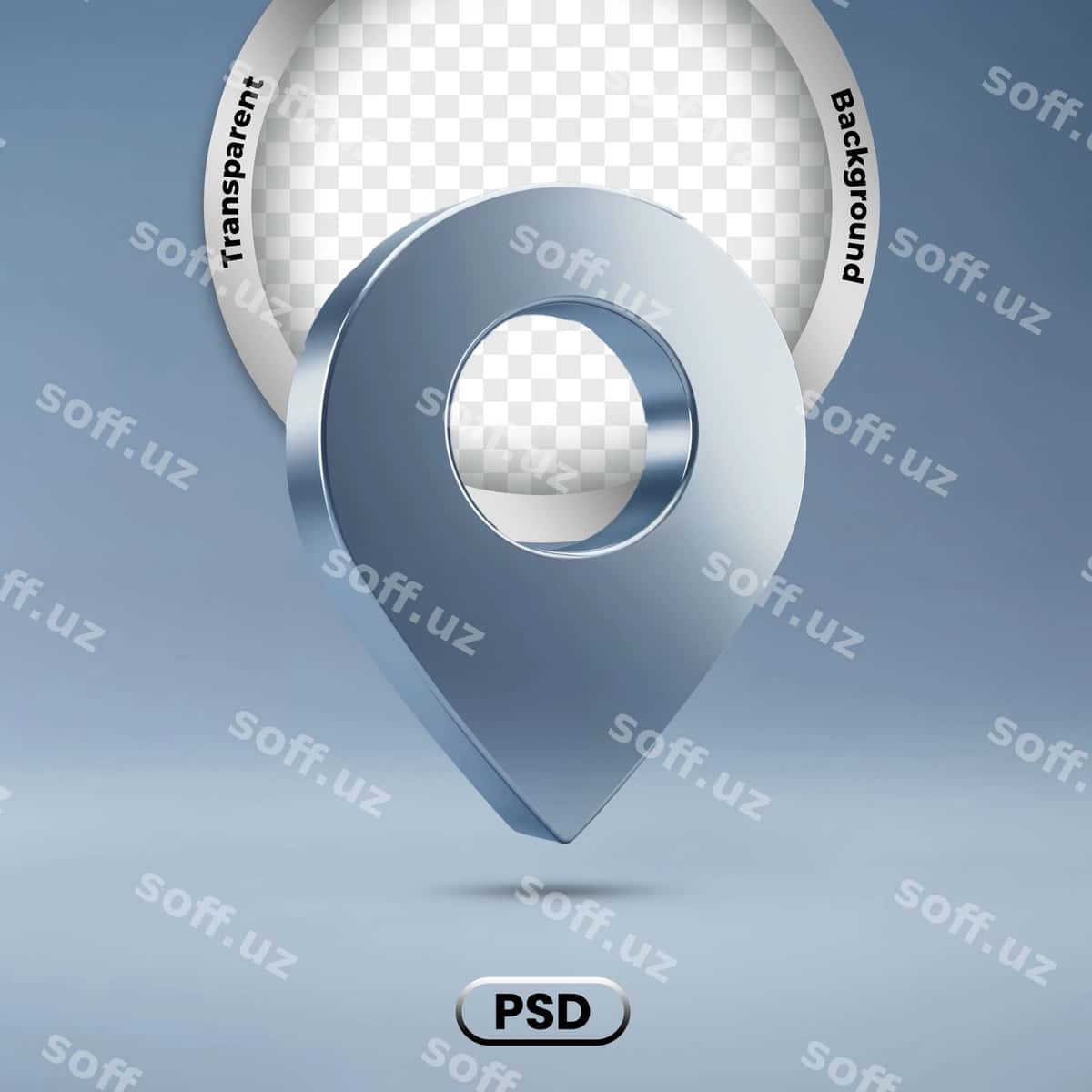 3D metall joylashuv pimi belgisi | 3d metallic location pin icon 1