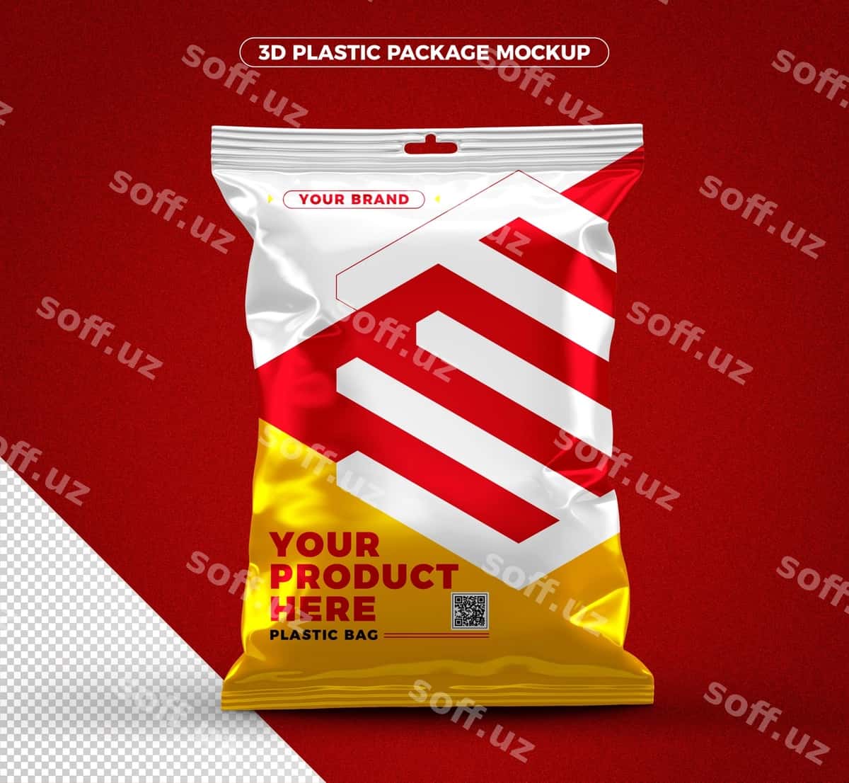 3D plastik paket modeli | 3d plastic package mockup 1