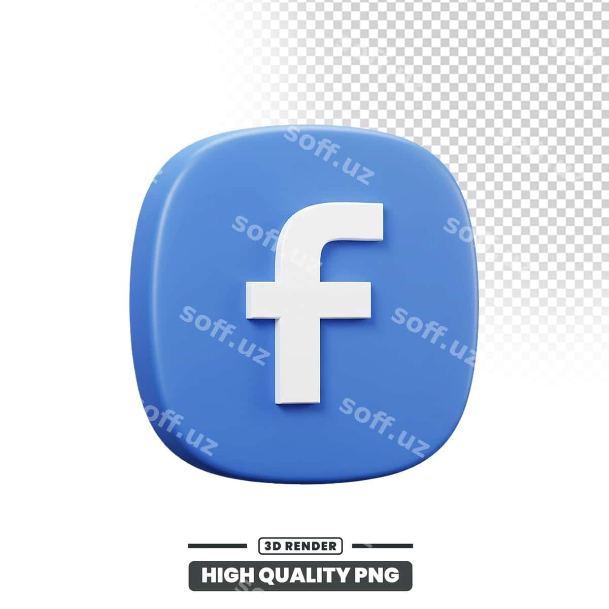 3D renderlangan Facebook logotipi | 3d rendered facebook logo 1