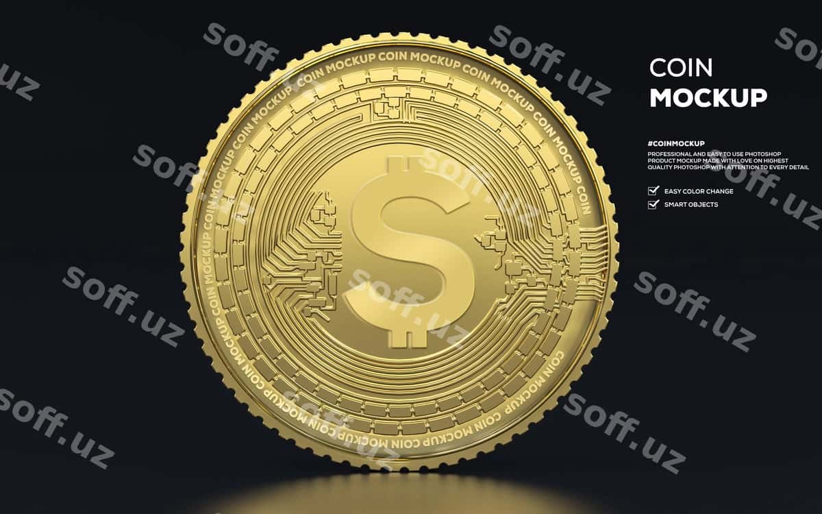 3d rendering oltin tanga mockup | 3d rendering gold coin mockup 1