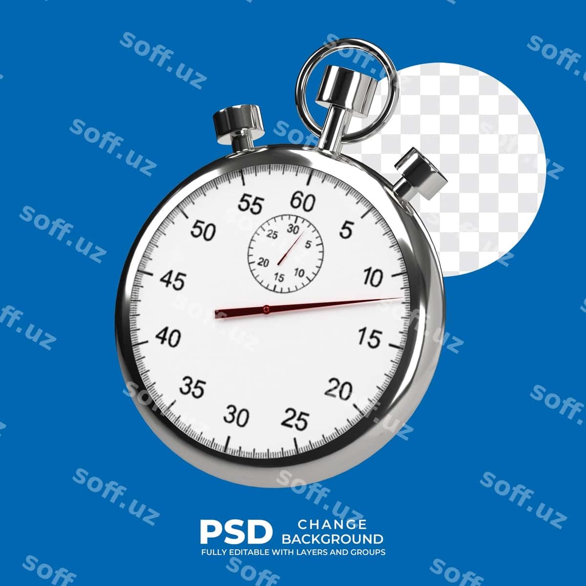 3D sekundomer taymer maketi | 3d stopwatch timer mockup 1
