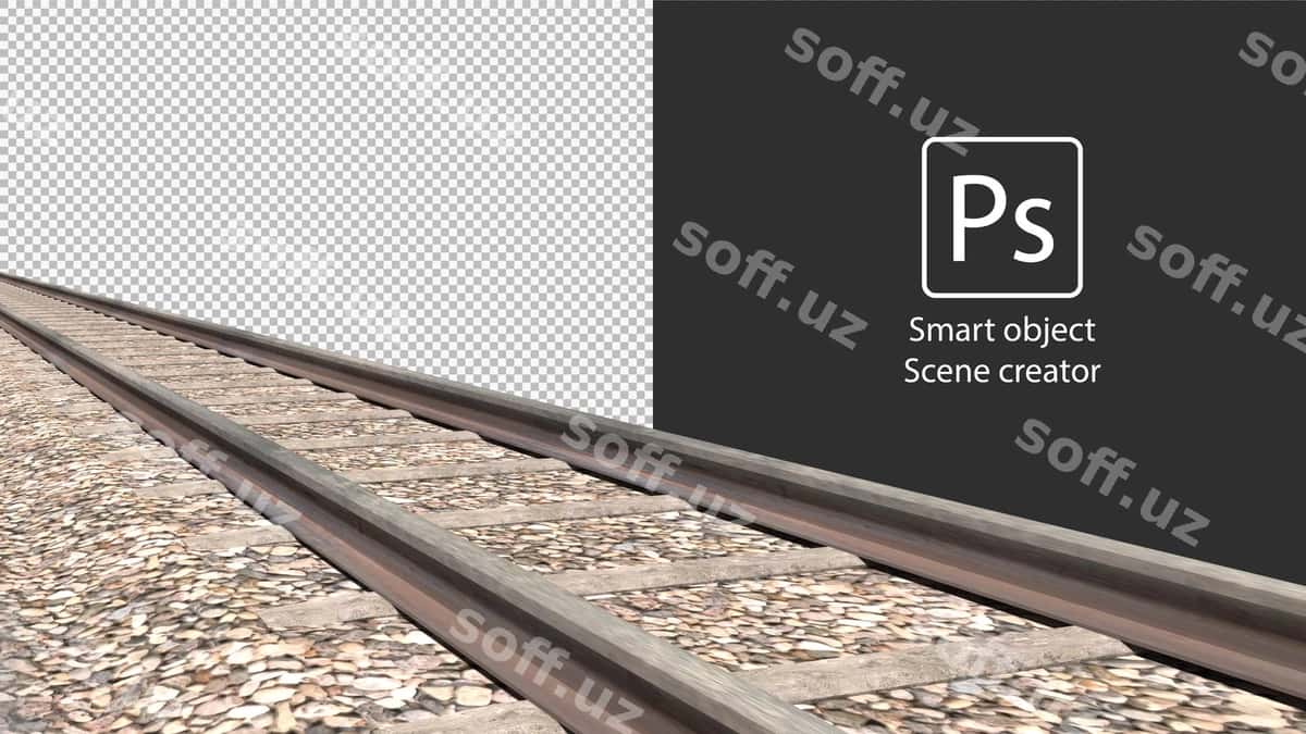 3-o'lchovli temir yo'li ajraltirilgan | 3d train track isolated 1