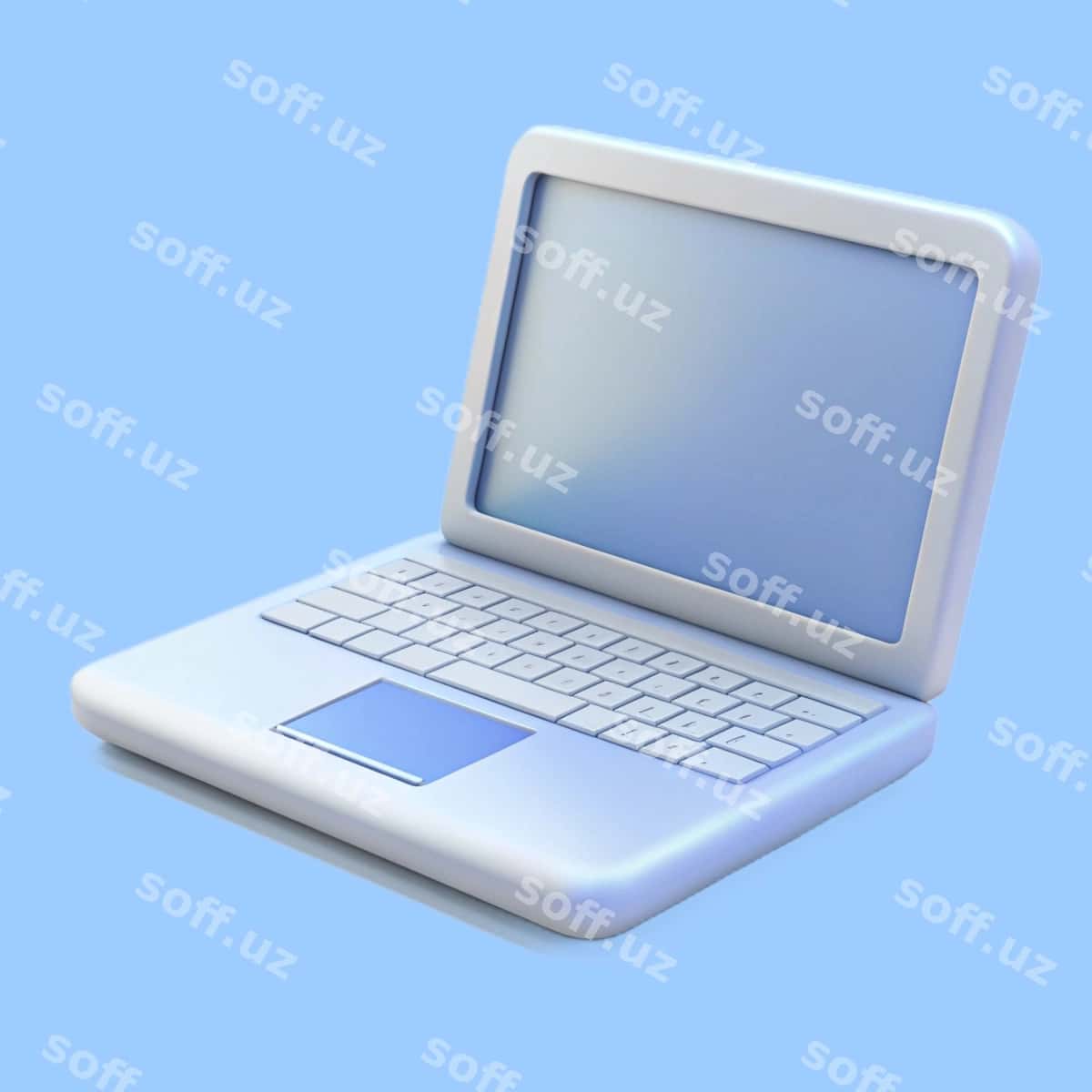 3d oq laptop ikonasi illustratsiyasi | 3d white laptop icon illustration 1