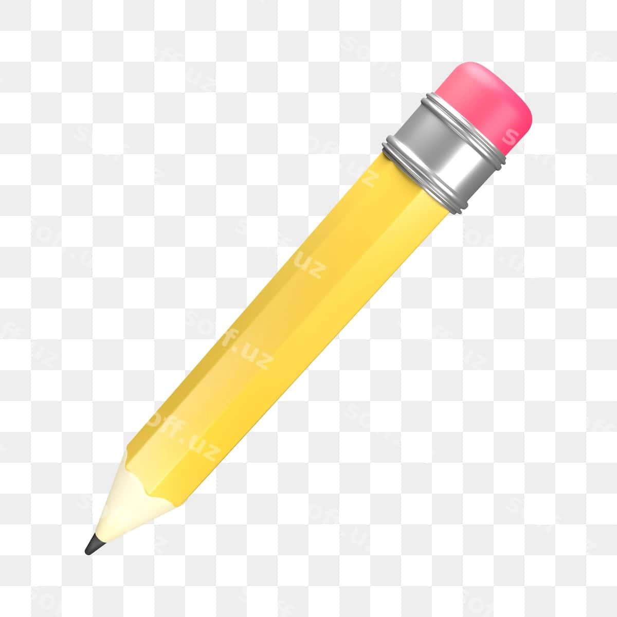 3-oʻlchovli sariq qalam | 3d yellow pencil 1