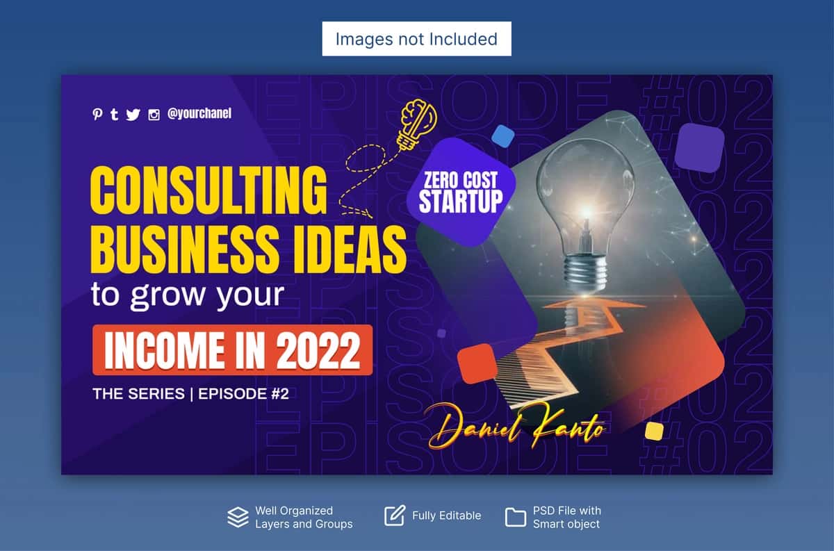 Biznes tadbirining YouTube eskiz shabloni biznes tadbirining veb-banneri | Business event youtube thumbnail template business event web banner 1