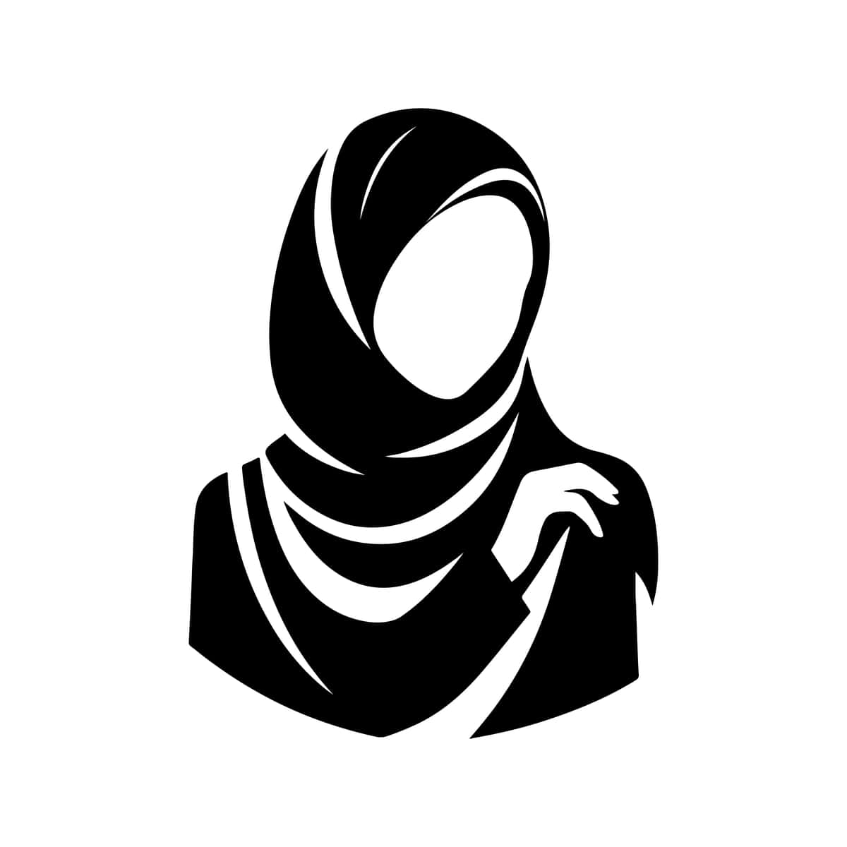 Musulmon qiz silueti belgisi | Muslim girl silhouette icon 1