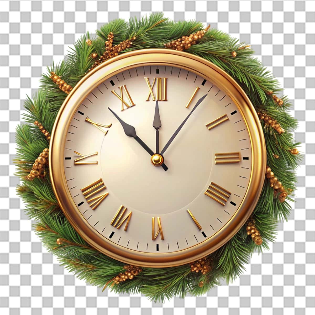 3D illyustratsiyasi yangi yil soati izolyatsiya qilingan shaffof fon | 3d illustration new year clock isolated transparent background 1