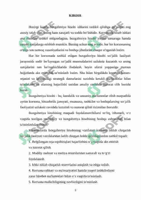 Korxona MChJ buxgalteriyasi amaliyot hisoboti 3