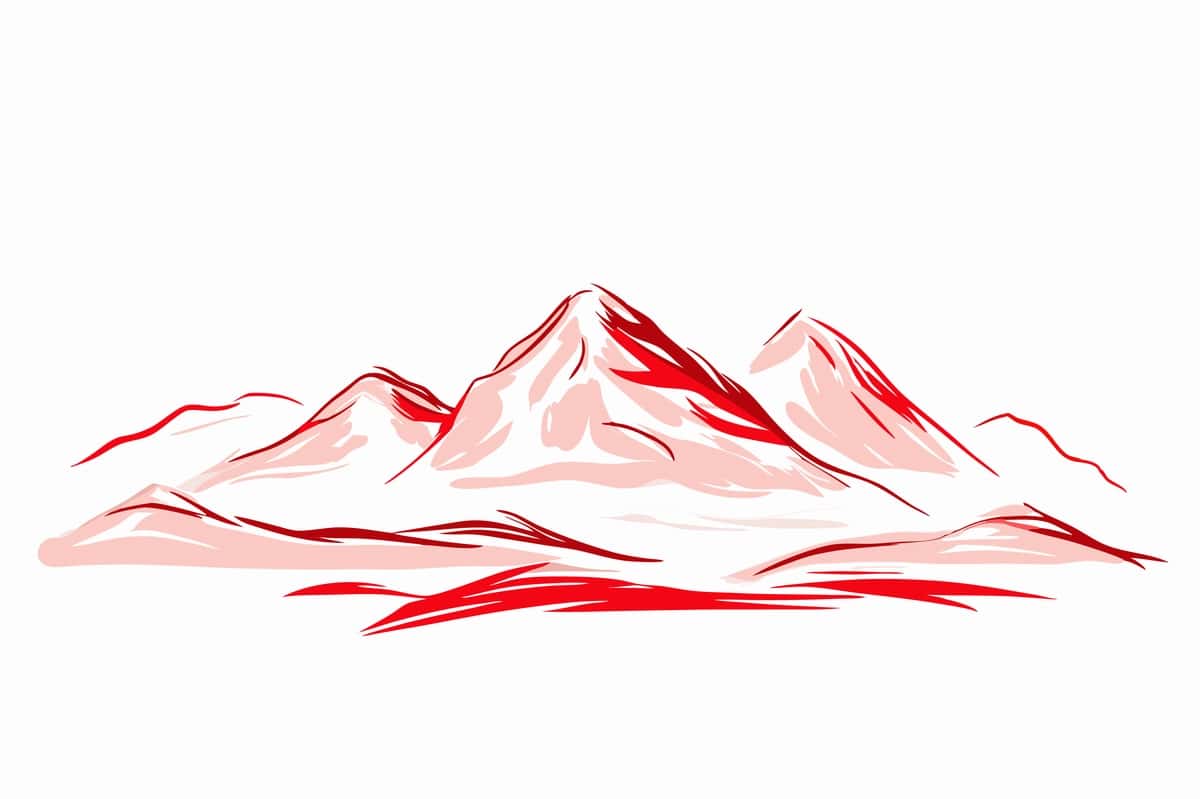 Akvarel manzarali tog 'vektori oq fon | Watercolor landscape mountain vector white background 1