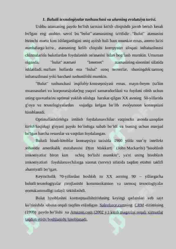 RAQAMLI IQTISODIYOTDA BULUTLI TEXNOLOGIYALARI 2