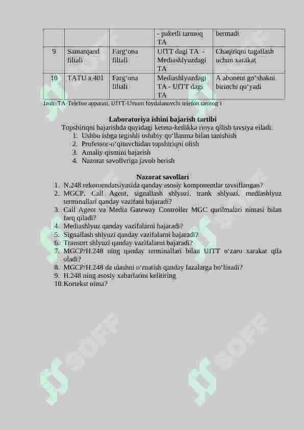 H.248 protokoli bo‘yicha ulanishni o‘rnatish 2