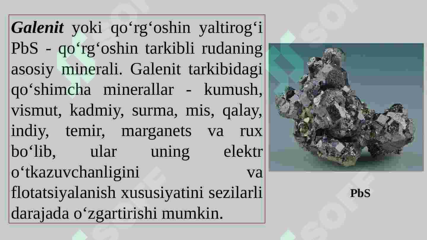 Qo'rg'oshin rudalarini boyitish texnologiyasi 6