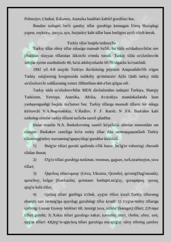 Dunyo tillarining tasnifi 4