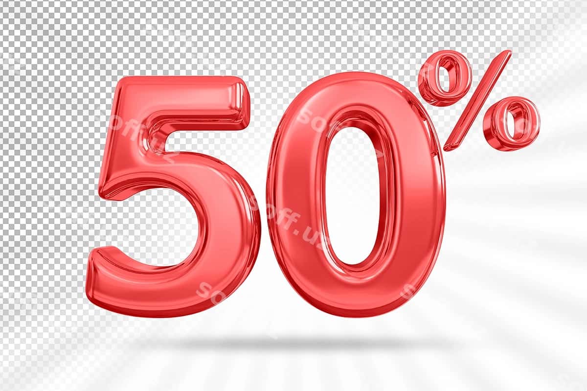 50 foiz qizil taklif 3D | 50 percent red offer 3d 1