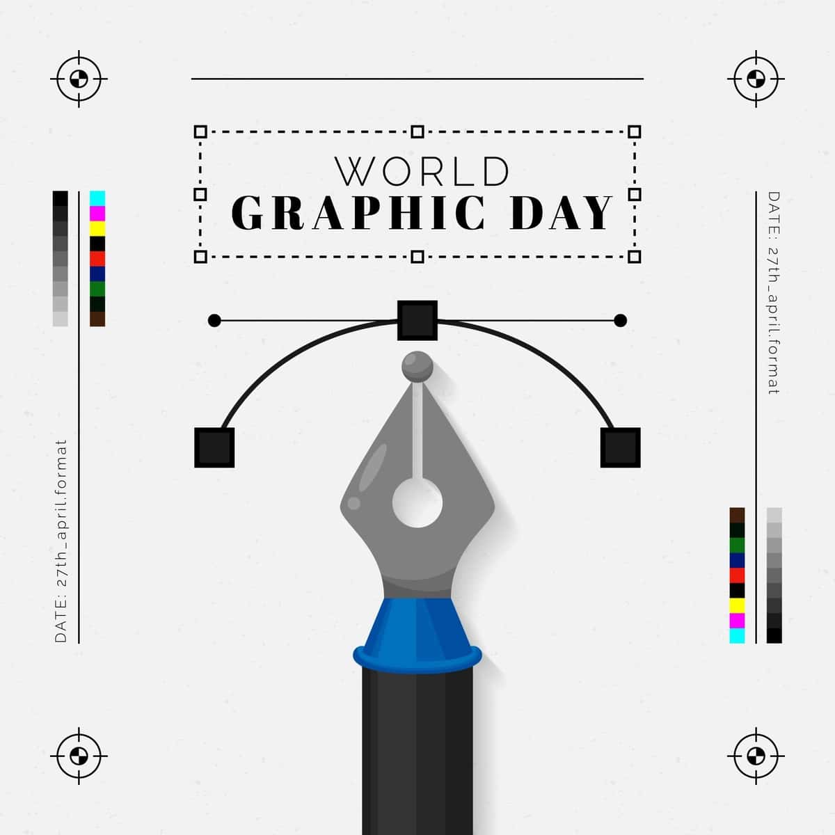 Yassi jahon grafika kuni tasviri | Flat world graphics day illustration 1