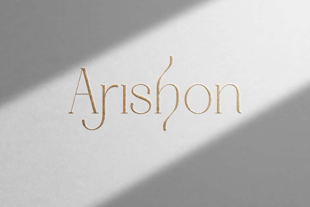 Premium arishon logotipi maketi | Premium arishon logo mockup 1