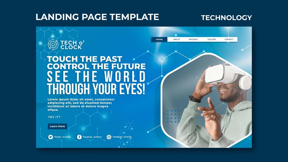 Texnologiya ochilish sahifasi shabloni | Technology landing page template 1