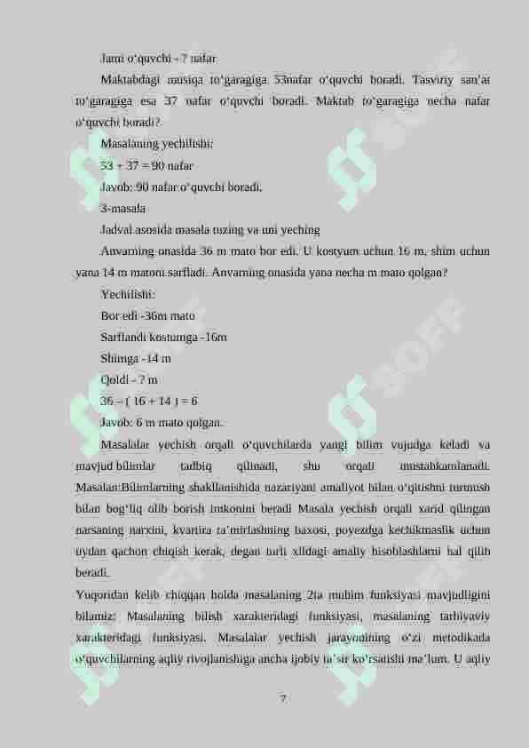2-sinflarga matematikadan sodda va murakkab masalalarni yechishga o‘rgatish metodikasi 7