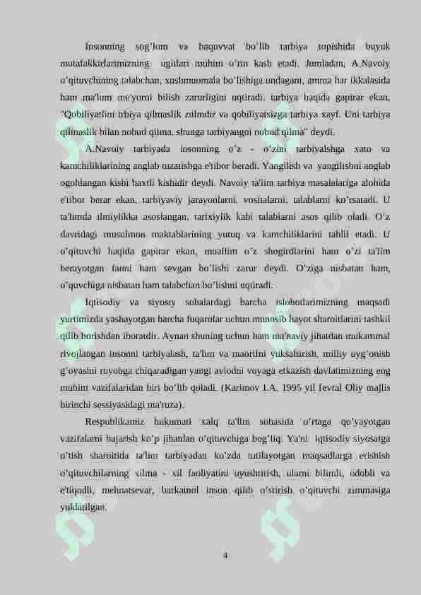 Tarbiya darslarida o’qituvchini o’z ustida ishlash jarayoni 4