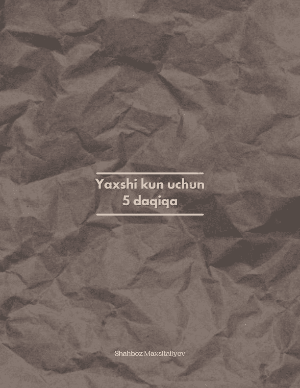 Shaxsiy rivojlanish uchun kundalik 1