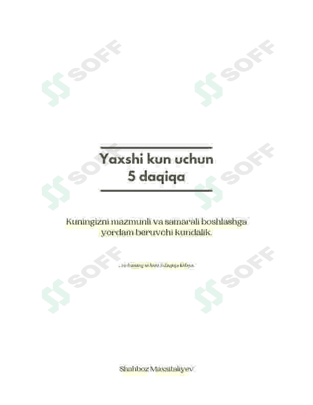Shaxsiy rivojlanish uchun kundalik 2
