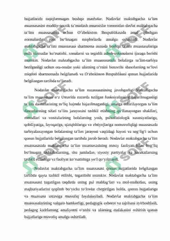 Nodavlat maktabgacha ta'lim tashkilotlarini tashkil etish 3
