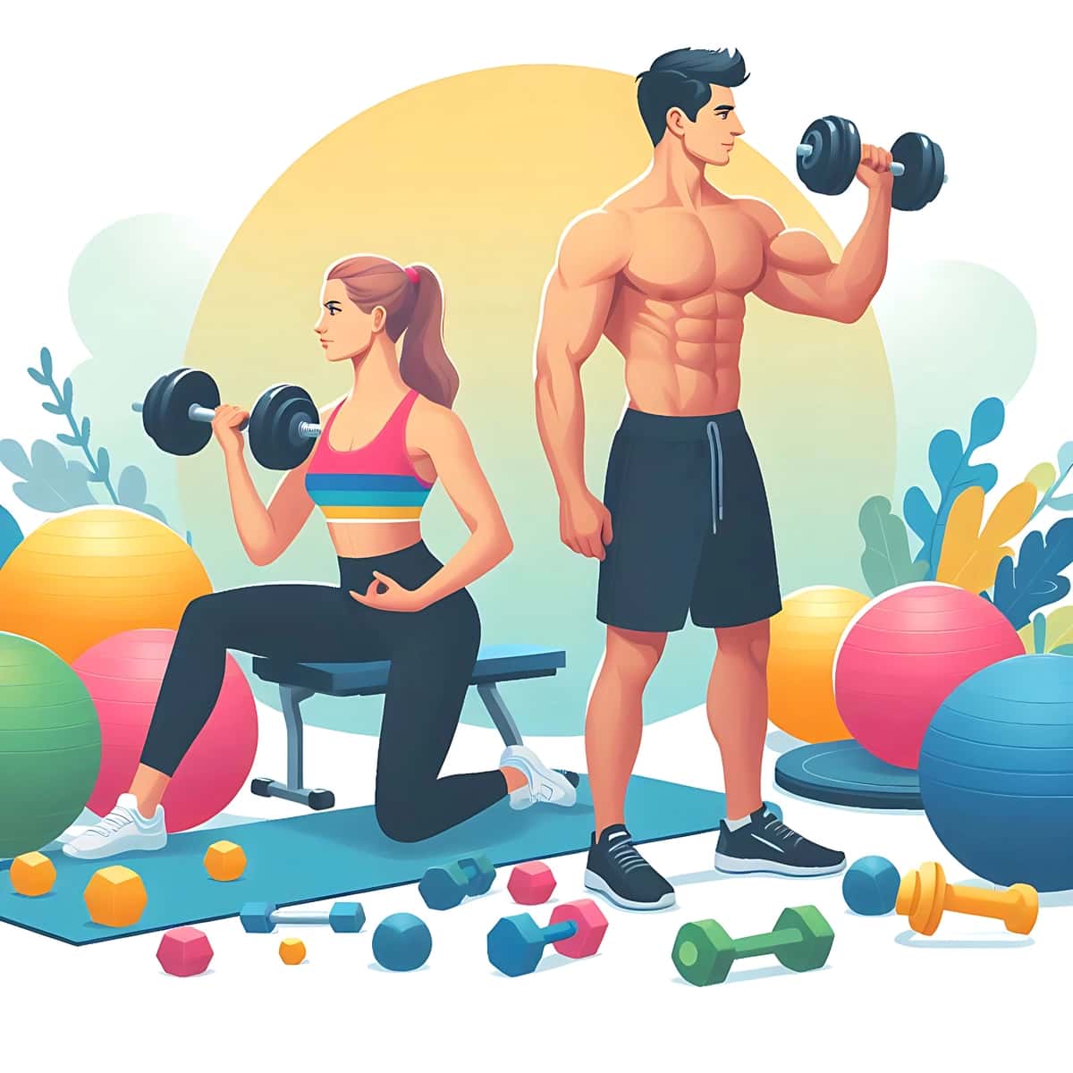 Fitness illyustratsiyasi vektor dizayni | Fitness illustration vector design 1
