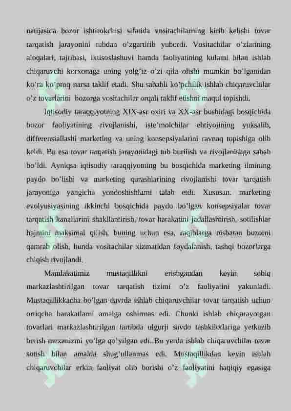 MARKETING TIZIMIDA SOTISH SIYOSATI 7