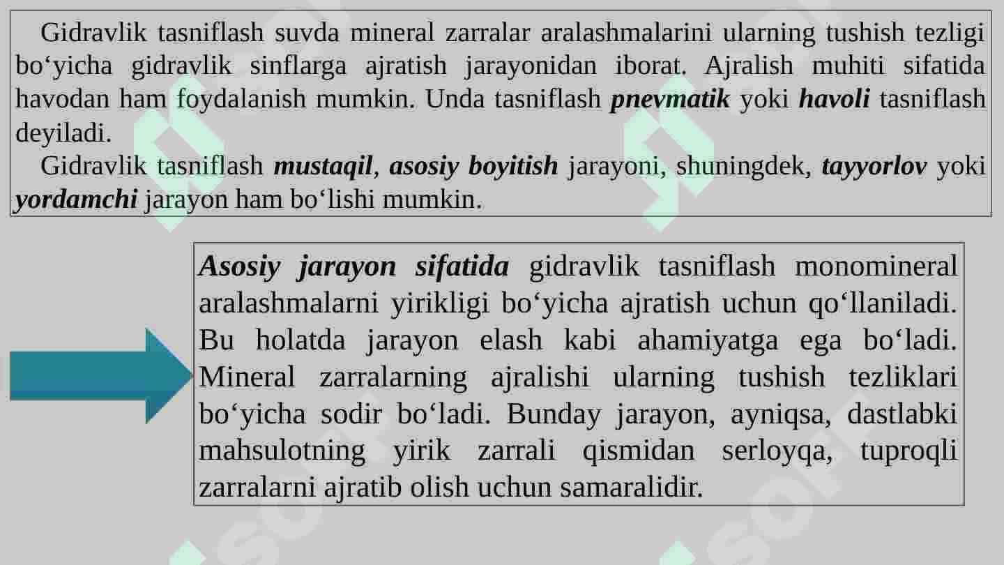 Gidravlik klassifikatsiya (boyitish) 3