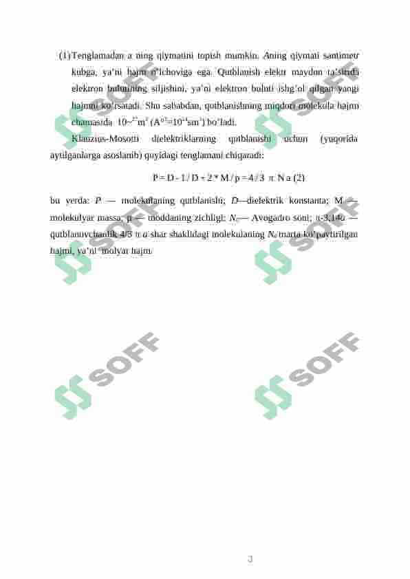 Molekulalarning qutblanishi 3