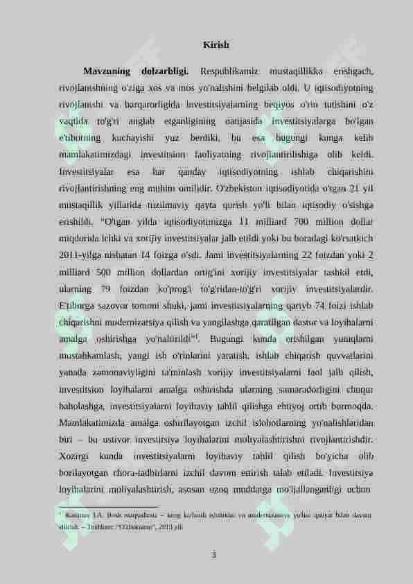INVESTITSIYALARNING LOYIHAVIY TAHLILI 3