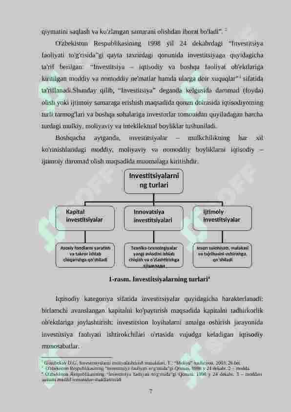 INVESTITSIYALARNING LOYIHAVIY TAHLILI 7