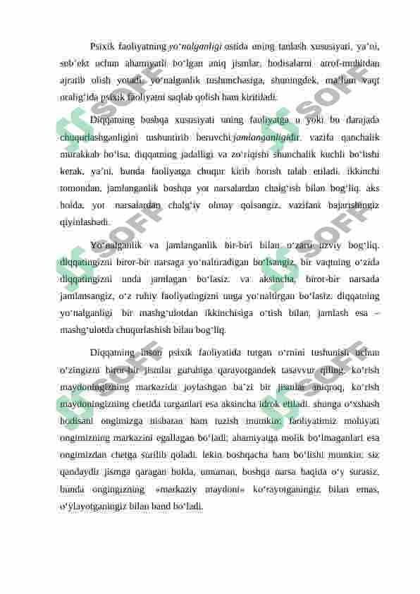 Diqqat xususiyatlari 7