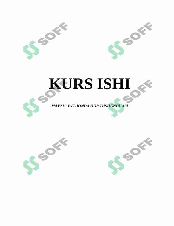 PYTHONDA OOP TUSHUNCHASI