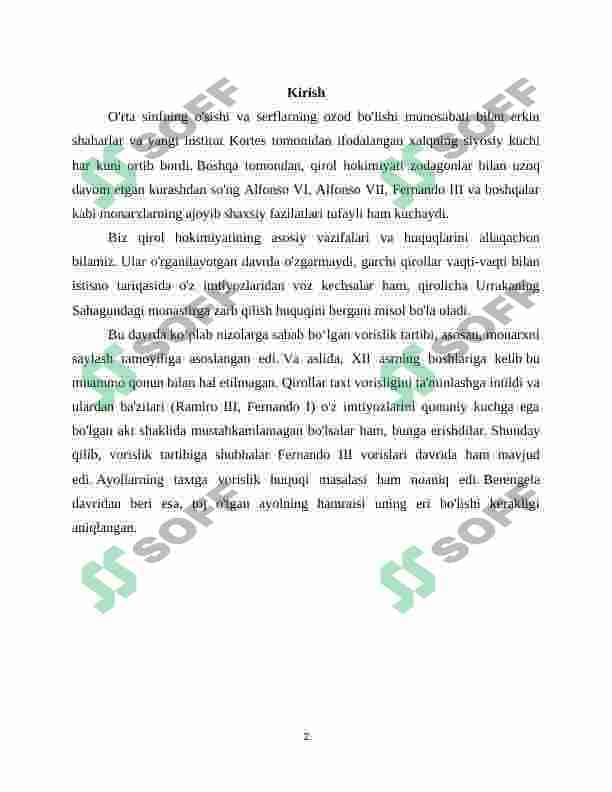 XI - XIII asrlarda Kastiliya va Leon qirolligi 2