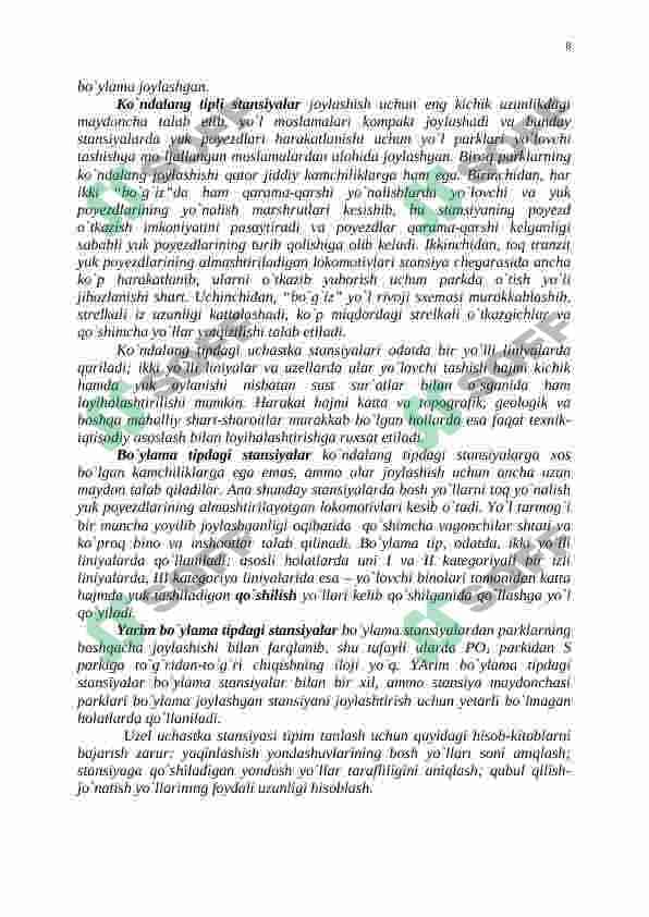 N uzel uchastka stansiyasini loyihalash 8