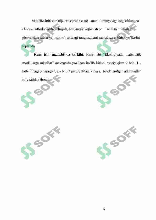 Ekologiyada matematik modellarga misollar 5