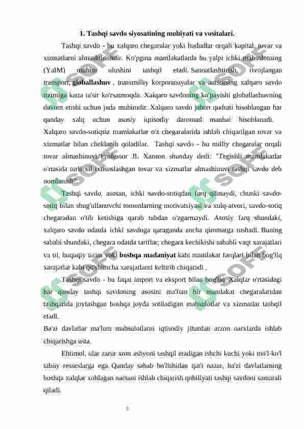 O'zbekiston respublikasining tashqi savdo siyosati 6