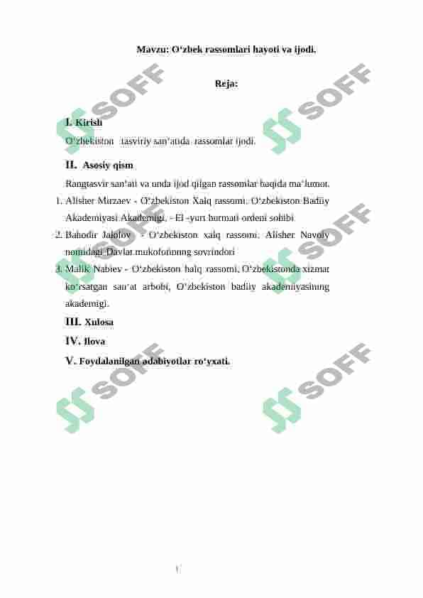 O‘zbek rassomlari hayoti va ijodi. 2