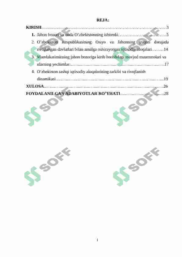 O'zbekistonning jahon bozoriga kirib borish muammolari 2