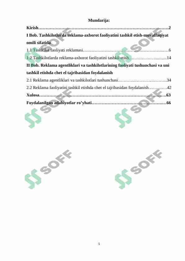 Reklama agentliklari va tashkilotlarining faoliyati tushunchasi va uni tashkil etishda chet el tajribasidan foydalanish
