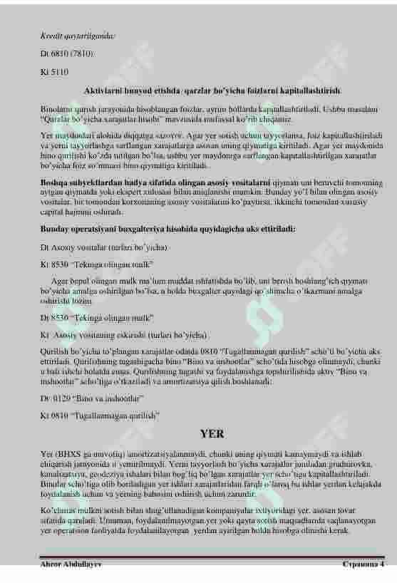 Asosiy vositalar hisobi (Moliyaviy hisob 1) 4