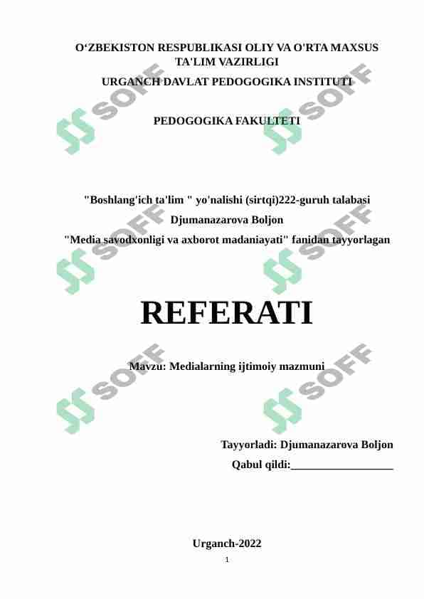 Medialarning ijtimoiy mazmuni