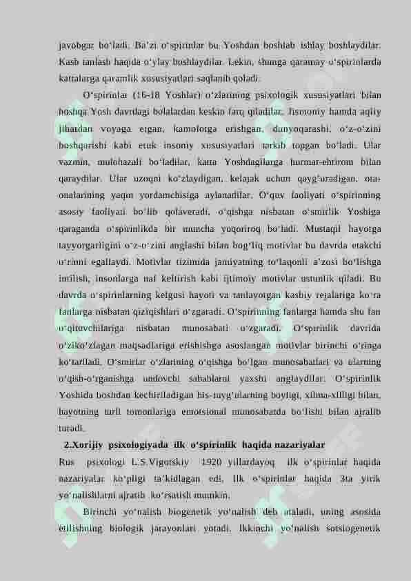 ILK O'SPIRINLIK VA O'SPIRINLIK  DAVRIDA PSIXIK RIVOJLANISH   XUSUSIYATLARI 5