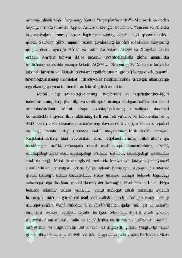 RAQAMLI IQTISODIYOTDA MOBIL INTERNET TEXNOLOGIYALARI 3