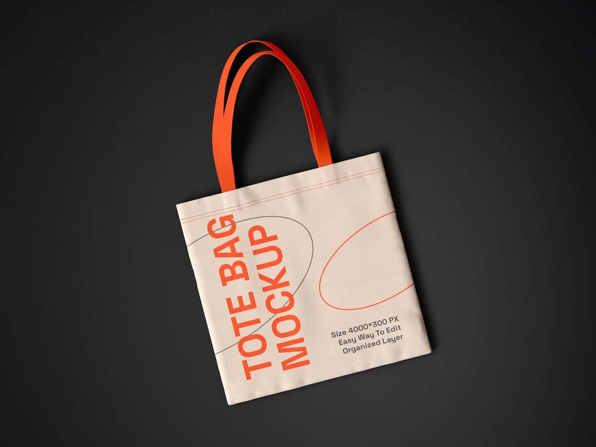 Mato sumkasi brendi maketi | Fabric tote bag branding mockup 1