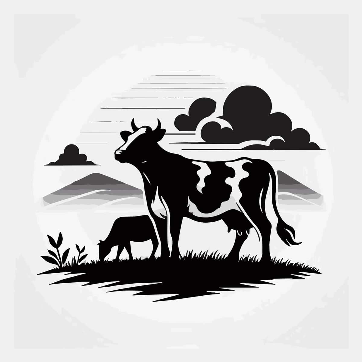 It sigir silueti | Dog cow silhouette 1